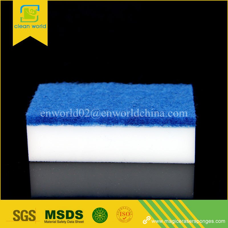 compound melamine sponge with scouring pad